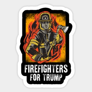 Patriotic Firefighter Red Thin Line I Back The Red for Trump Sticker